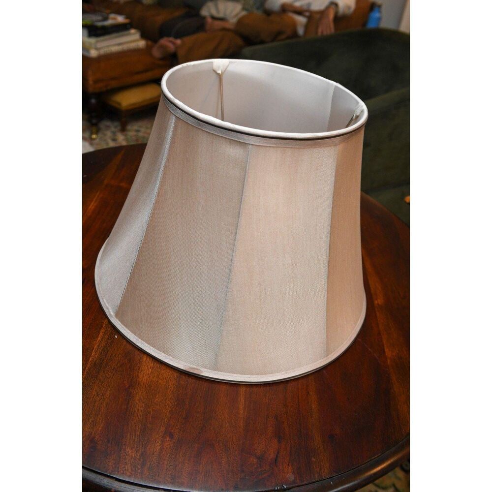 Beige Silk Lamp Shade Only 11" H x 15" W Traditional Decor